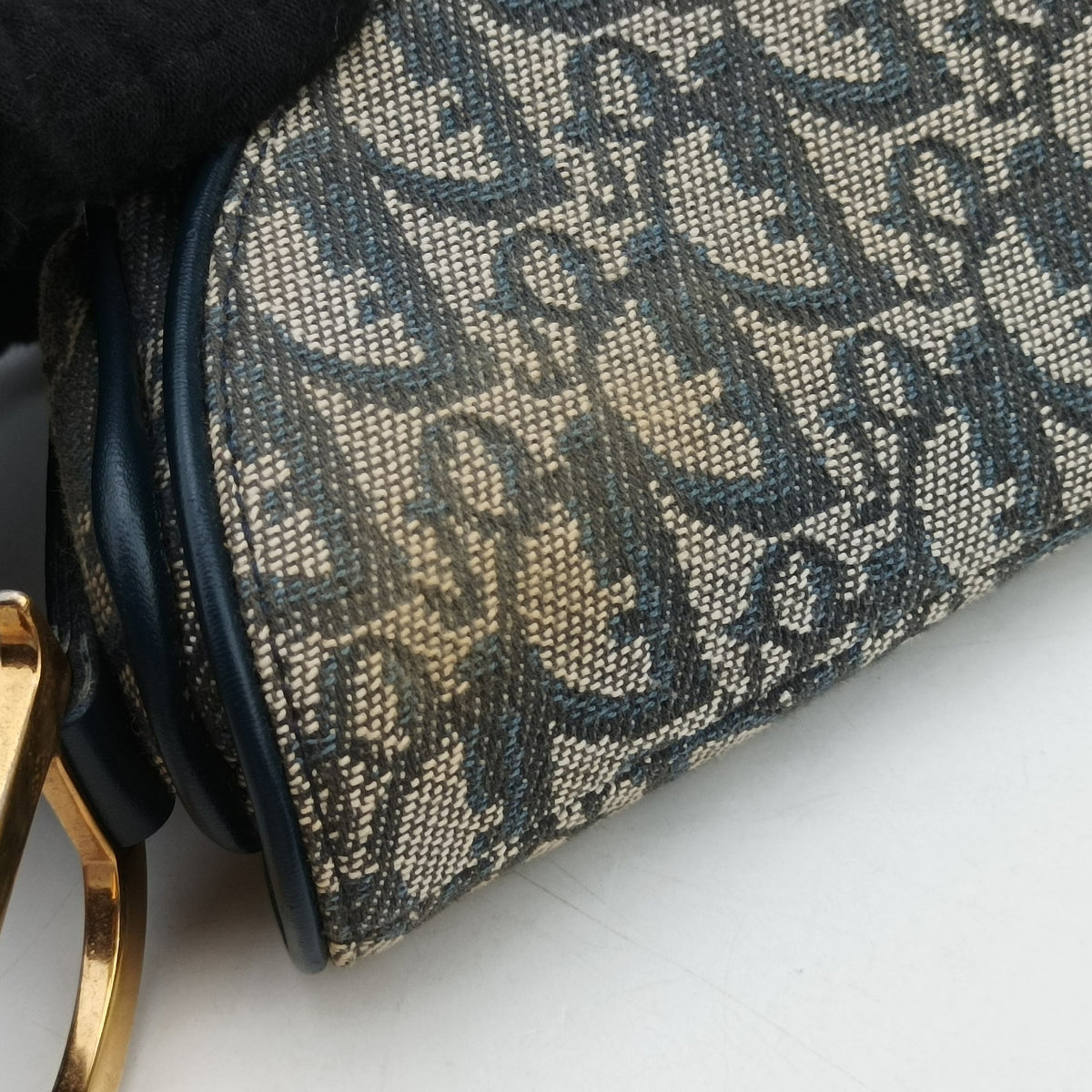 Pre-owned Christian Dior Saddle Navy Jacquard  handbag | stylenewstar