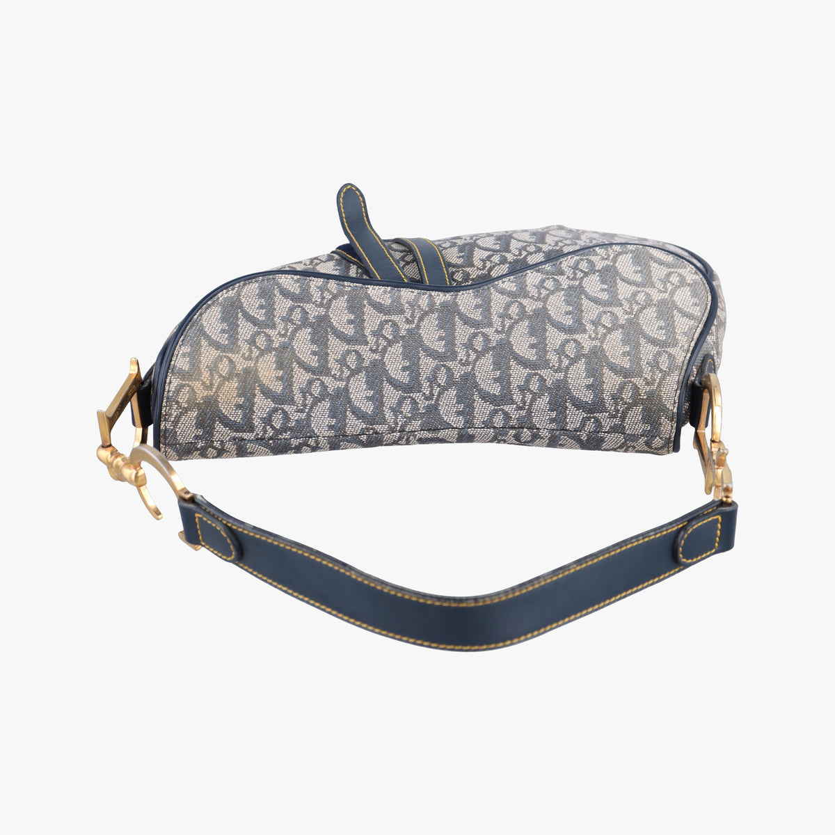Pre-owned Christian Dior Saddle Navy Jacquard  handbag | stylenewstar