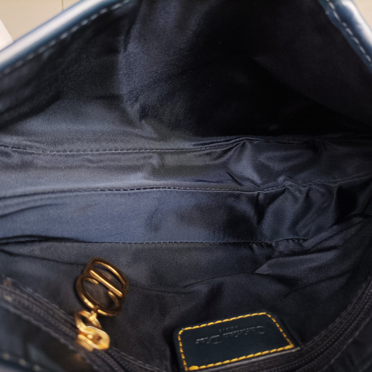 Pre-owned Christian Dior Saddle Navy Jacquard  handbag | stylenewstar