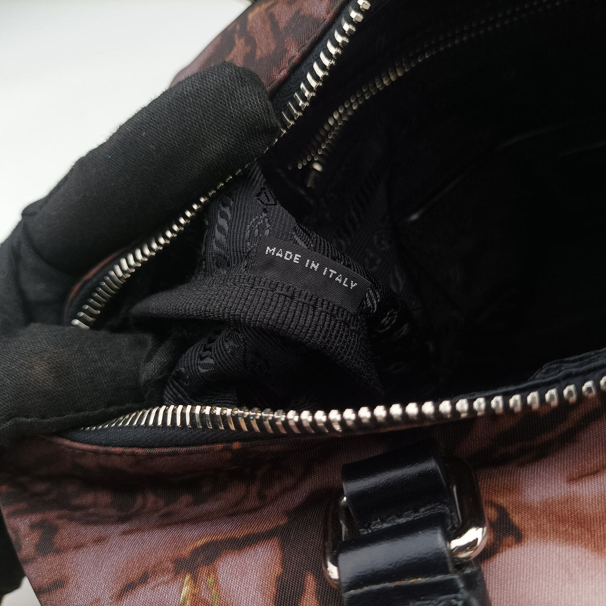 Secondhand Prada Tessuto Print Boston Multicolour Nylonｘ leather  handbag | stylenewstar