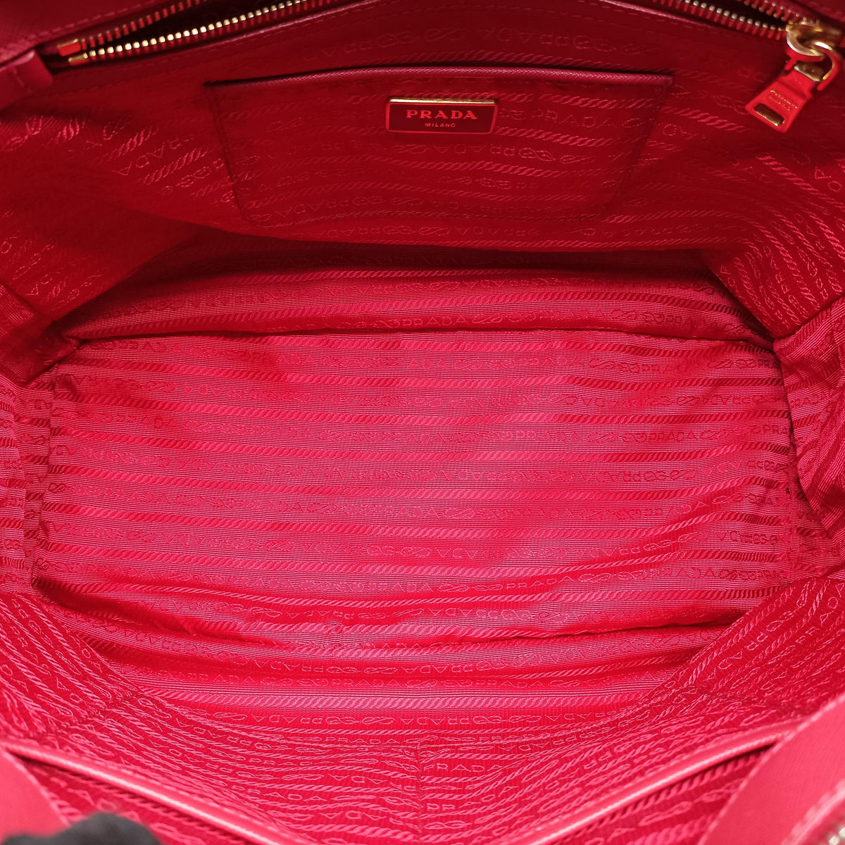Pre-owned Prada Galleria Red SAFFIANO Leather BN1786 handbag | stylenewstar