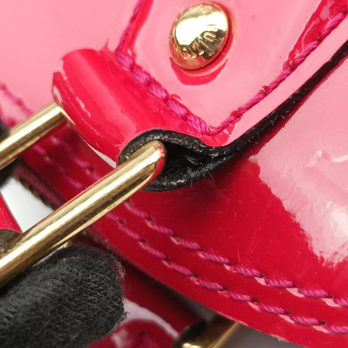 Pre-owned Louis Vuitton Alma BB pomme d'amour Vernis M90174 shoulderbag | stylenewstar