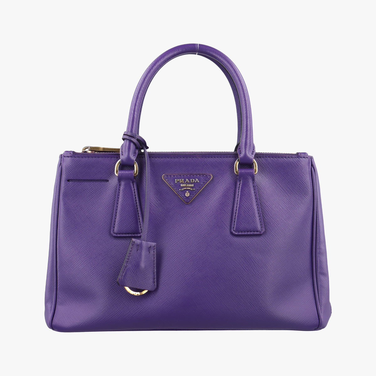 Pre-owned Prada Galleria Purple SAFFIANO Leather BN1801 handbag | stylenewstar