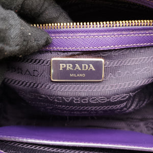 Pre-owned Prada Galleria Purple SAFFIANO Leather BN1801 handbag | stylenewstar