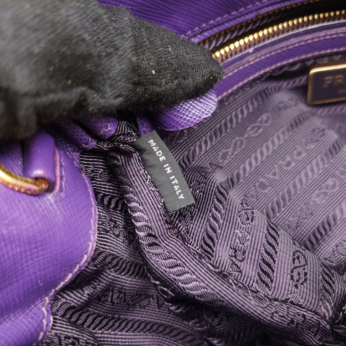 Pre-owned Prada Galleria Purple SAFFIANO Leather BN1801 handbag | stylenewstar