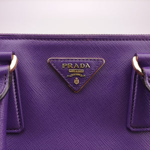 Pre-owned Prada Galleria Purple SAFFIANO Leather BN1801 handbag | stylenewstar