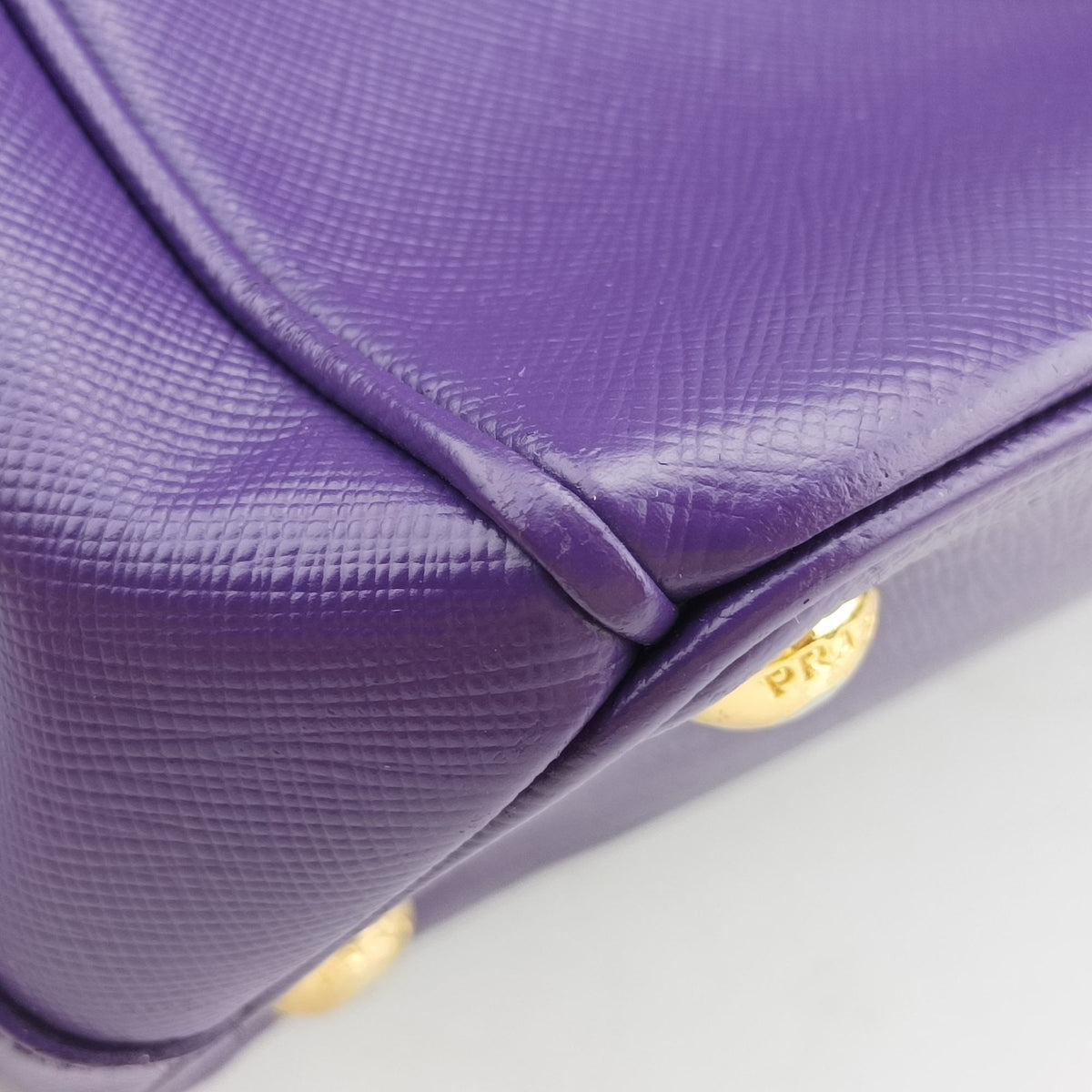 Pre-owned Prada Galleria Purple SAFFIANO Leather BN1801 handbag | stylenewstar