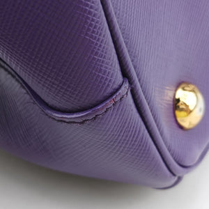 Pre-owned Prada Galleria Purple SAFFIANO Leather BN1801 handbag | stylenewstar
