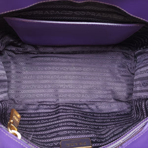 Pre-owned Prada Galleria Purple SAFFIANO Leather BN1801 handbag | stylenewstar