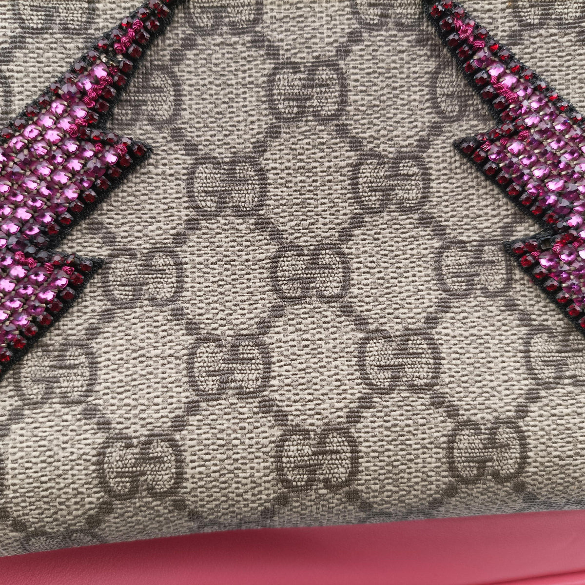 Pre-owned Gucci GG Supreme Sequins Beige×Pink×Multicolor PVC coated canvas×Leather 427631 backpack/rucksack | stylenewstar