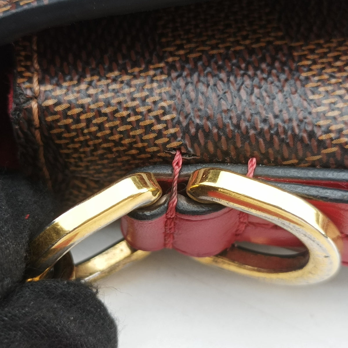 Pre-owned Louis Vuitton Beaubourg EBENE×Scarlet Damier Canvas N40176 handbag | stylenewstar
