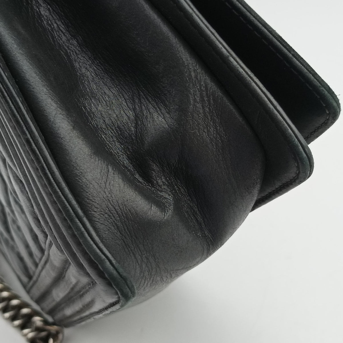 Pre-owned Chanel BOY CHANEL Black Leather A67086 shoulderbag | stylenewstar