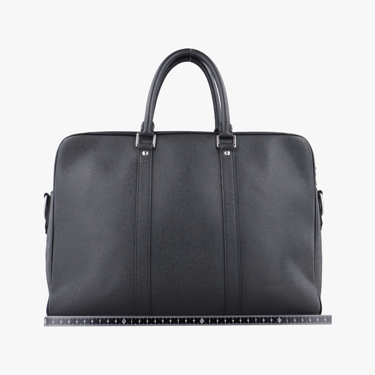 Pre-owned Louis Vuitton Port Document Voyage PM black Taiga M33412 businessbag | stylenewstar