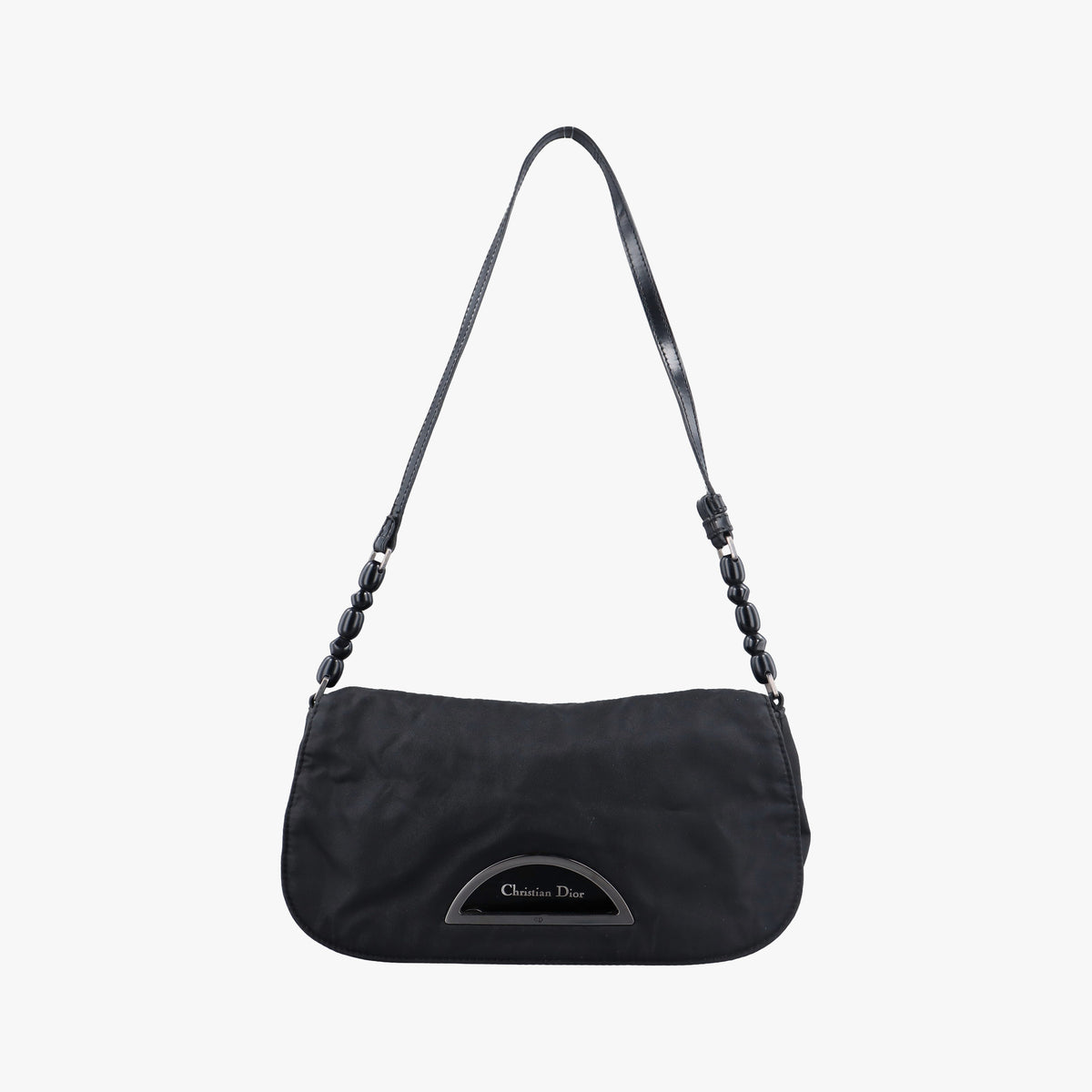 Secondhand Christian Dior Malice pearl Black Nylon×leather  shoulderbag | stylenewstar