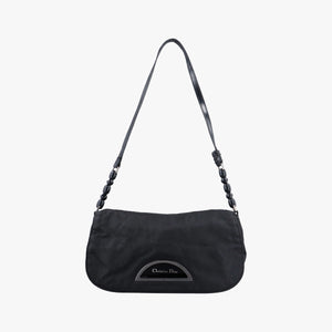Secondhand Christian Dior Malice pearl Black Nylon×leather  shoulderbag | stylenewstar
