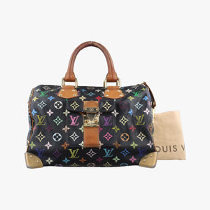 Pre-owned Louis Vuitton SPEEDY 30 Noir Monogram Multicolor M92642 handbag | stylenewstar