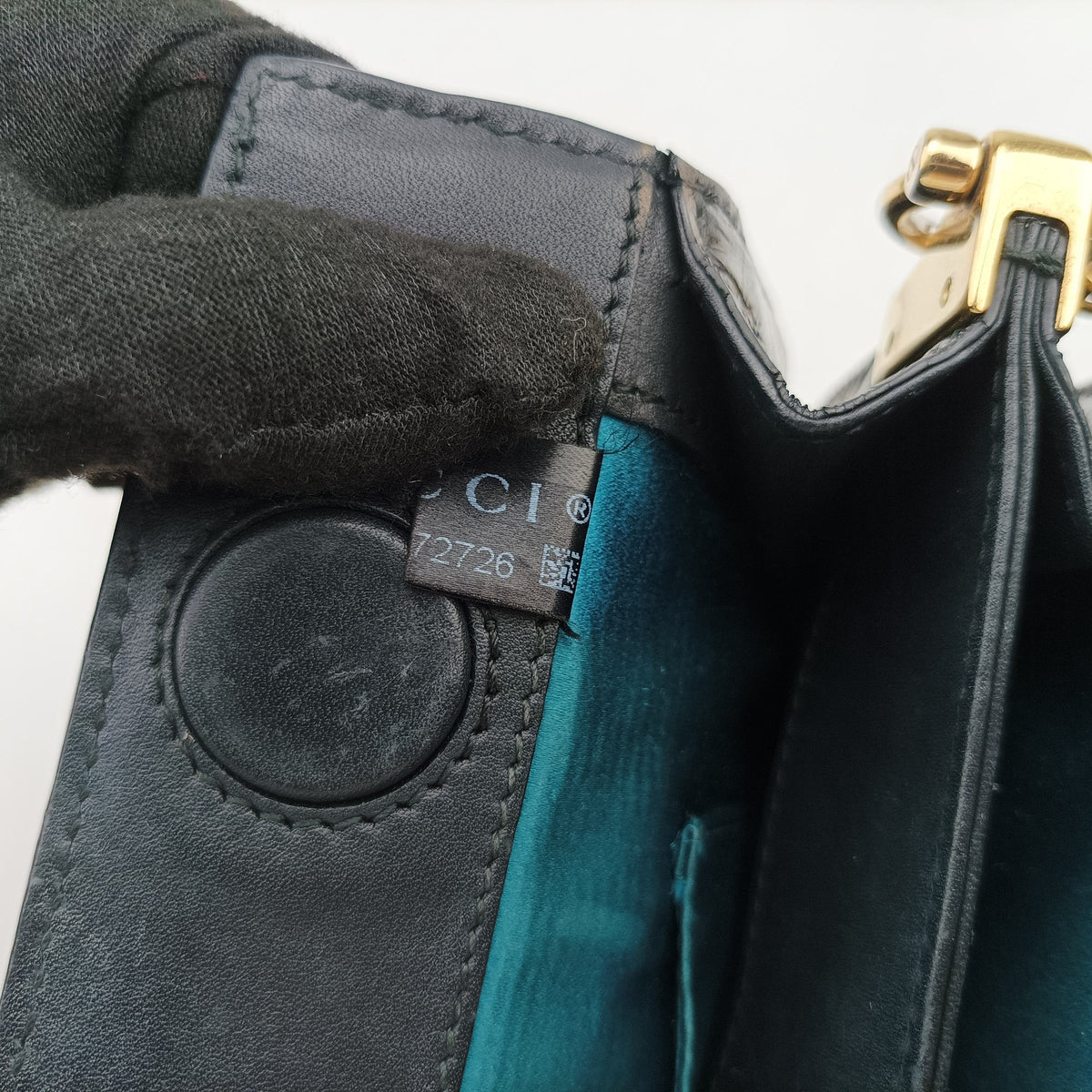 Pre-owned Gucci Ophidia Black Suede×Leather 503877 shoulderbag | stylenewstar