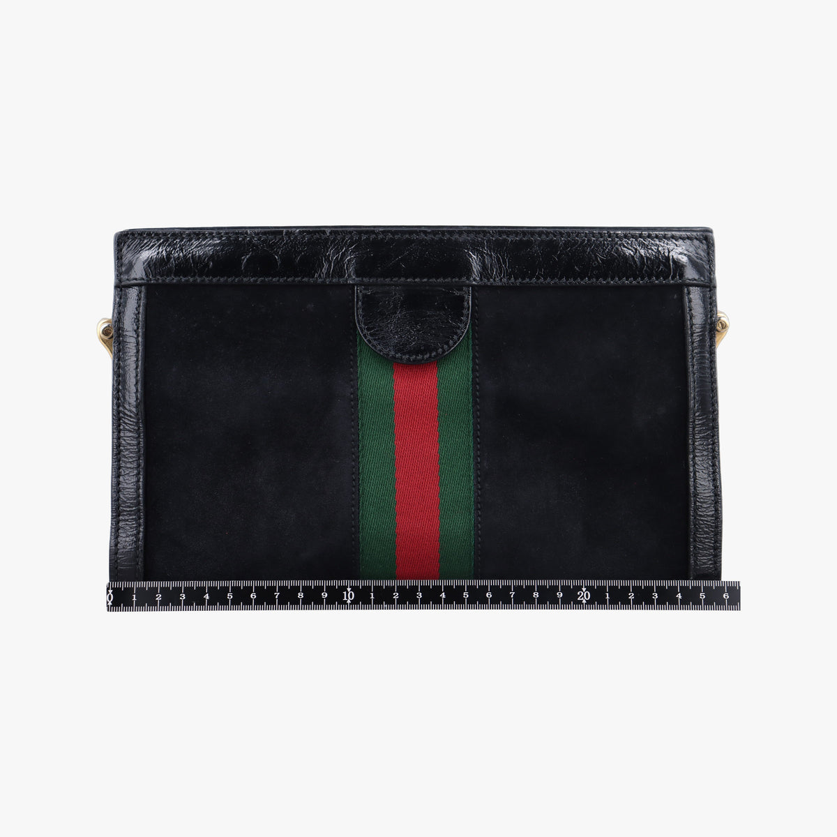 Pre-owned Gucci Ophidia Black Suede×Leather 503877 shoulderbag | stylenewstar