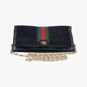 Pre-owned Gucci Ophidia Black Suede×Leather 503877 shoulderbag | stylenewstar
