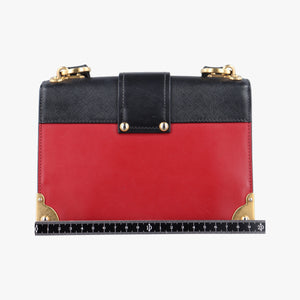 Secondhand Prada Cahier Red x Black Leather 1BD045 shoulderbag | stylenewstar
