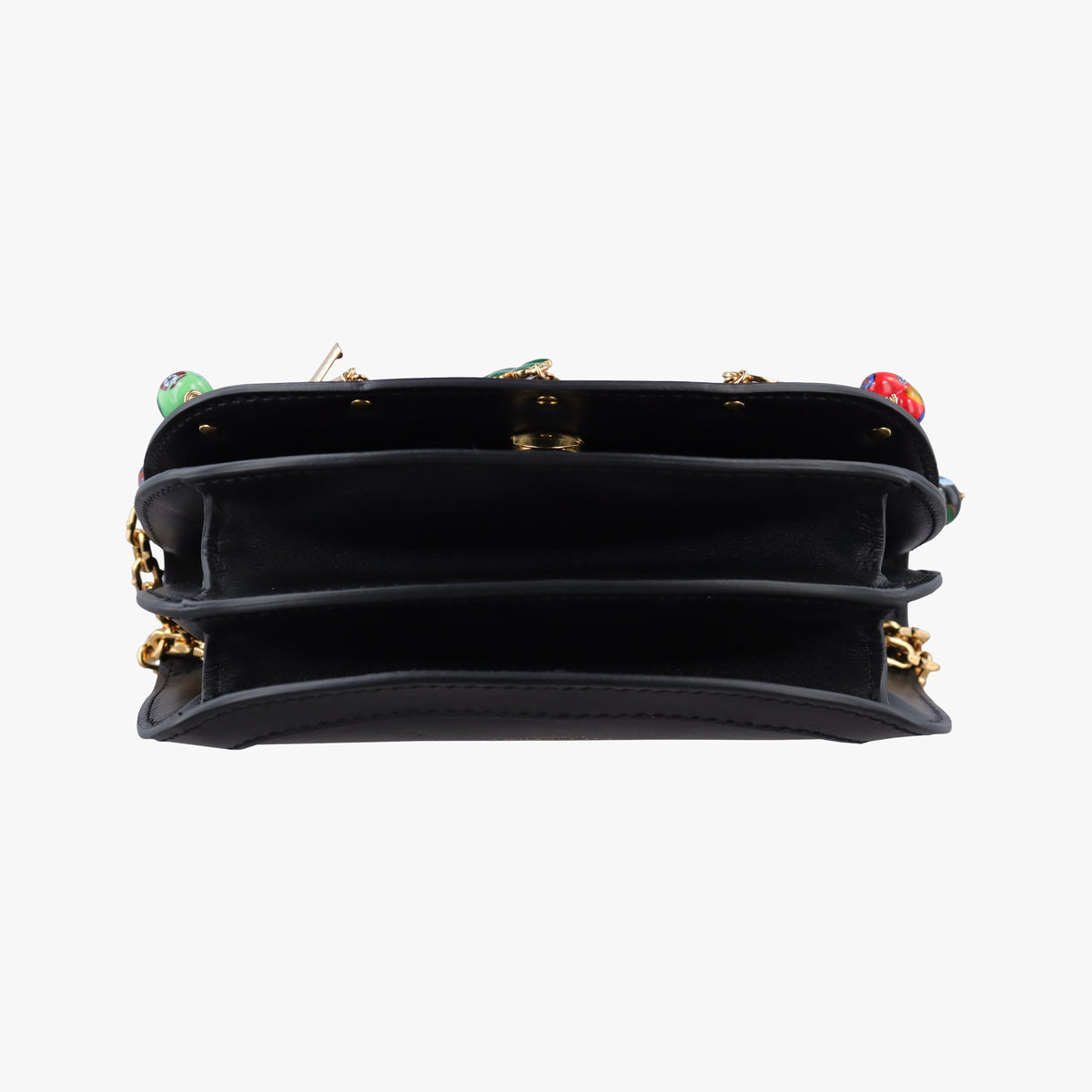Pre-owned Valentino Lucky Rockstud Black Leather  shoulderbag | stylenewstar