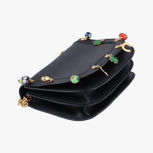 Pre-owned Valentino Lucky Rockstud Black Leather  shoulderbag | stylenewstar