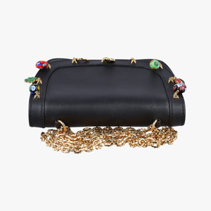 Pre-owned Valentino Lucky Rockstud Black Leather  shoulderbag | stylenewstar