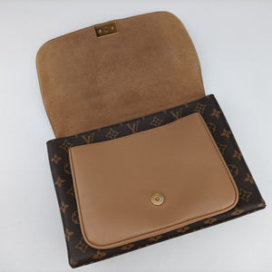 Pre-owned Louis Vuitton MARIGNAN brown×SESAME Monogram Canvas×calf leather M44544 shoulderbag | stylenewstar