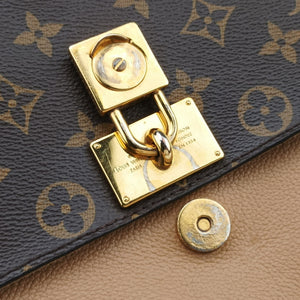 Pre-owned Louis Vuitton MARIGNAN brown×SESAME Monogram Canvas×calf leather M44544 shoulderbag | stylenewstar