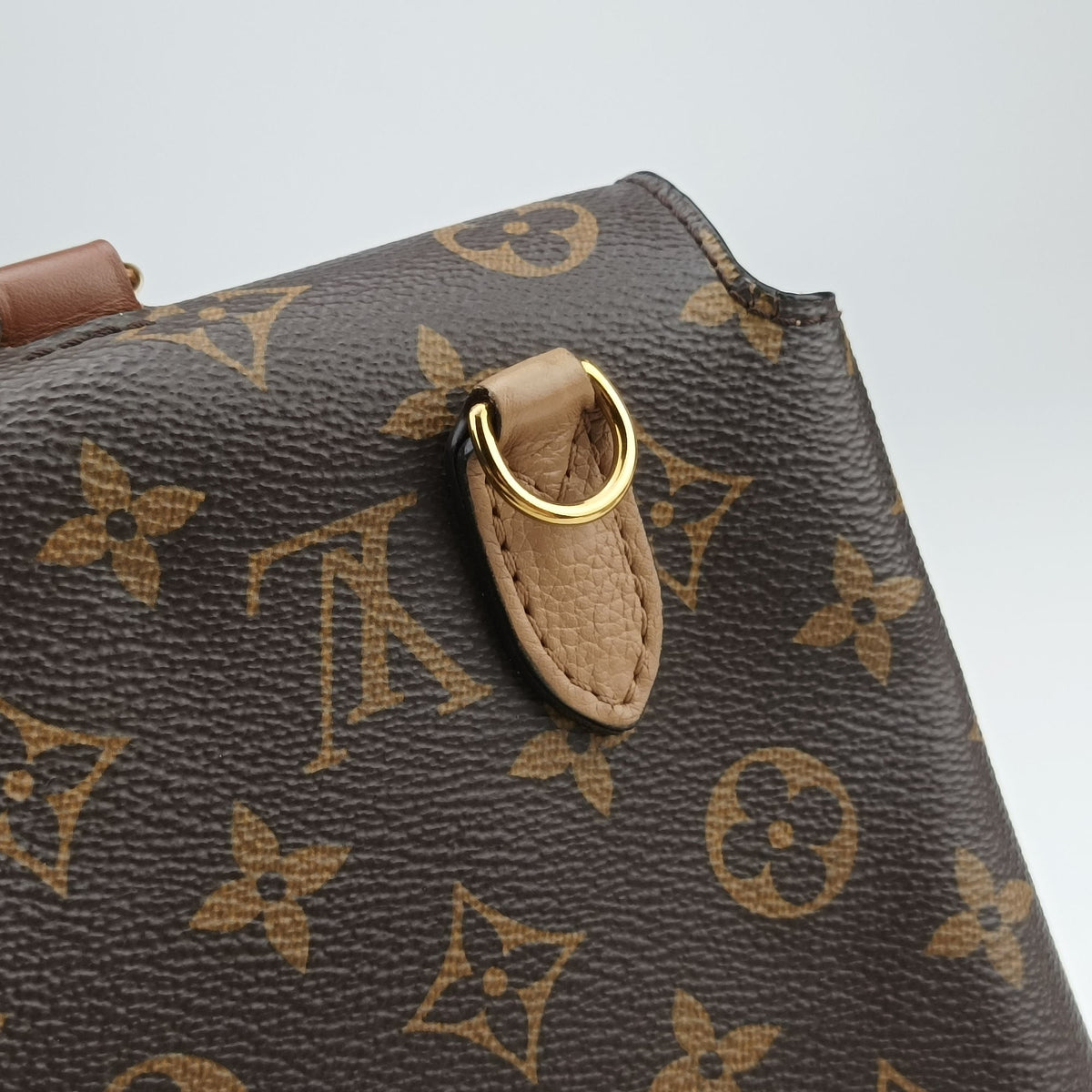 Pre-owned Louis Vuitton MARIGNAN brown×SESAME Monogram Canvas×calf leather M44544 shoulderbag | stylenewstar