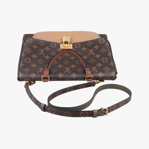 Pre-owned Louis Vuitton MARIGNAN brown×SESAME Monogram Canvas×calf leather M44544 shoulderbag | stylenewstar