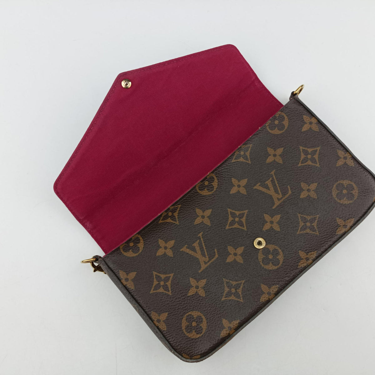 Pre-owned Louis Vuitton Pochette Felicie Brown Monogram Canvas M61276 shoulderbag | stylenewstar