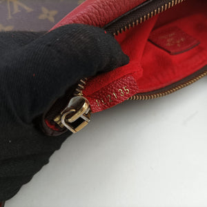 Pre-owned Louis Vuitton Twice Brown×Cerise Monogram Canvas×calf leather M50184 shoulderbag | stylenewstar