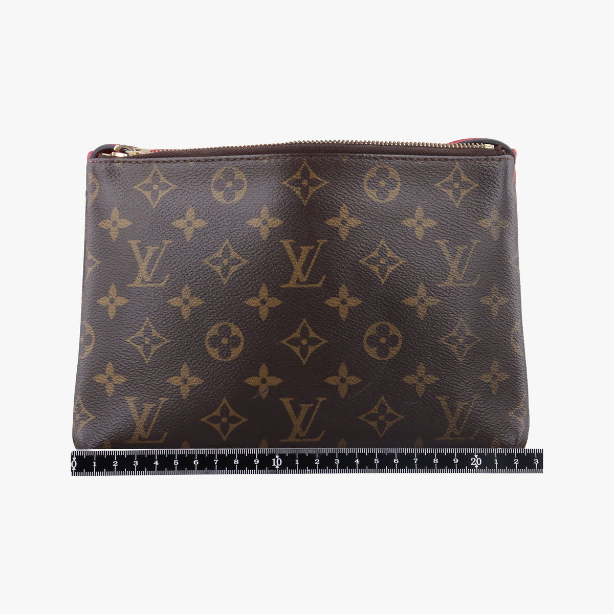 Pre-owned Louis Vuitton Twice Brown×Cerise Monogram Canvas×calf leather M50184 shoulderbag | stylenewstar