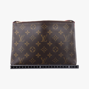 Pre-owned Louis Vuitton Twice Brown×Cerise Monogram Canvas×calf leather M50184 shoulderbag | stylenewstar