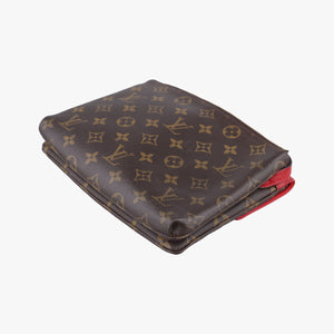Pre-owned Louis Vuitton Twice Brown×Cerise Monogram Canvas×calf leather M50184 shoulderbag | stylenewstar