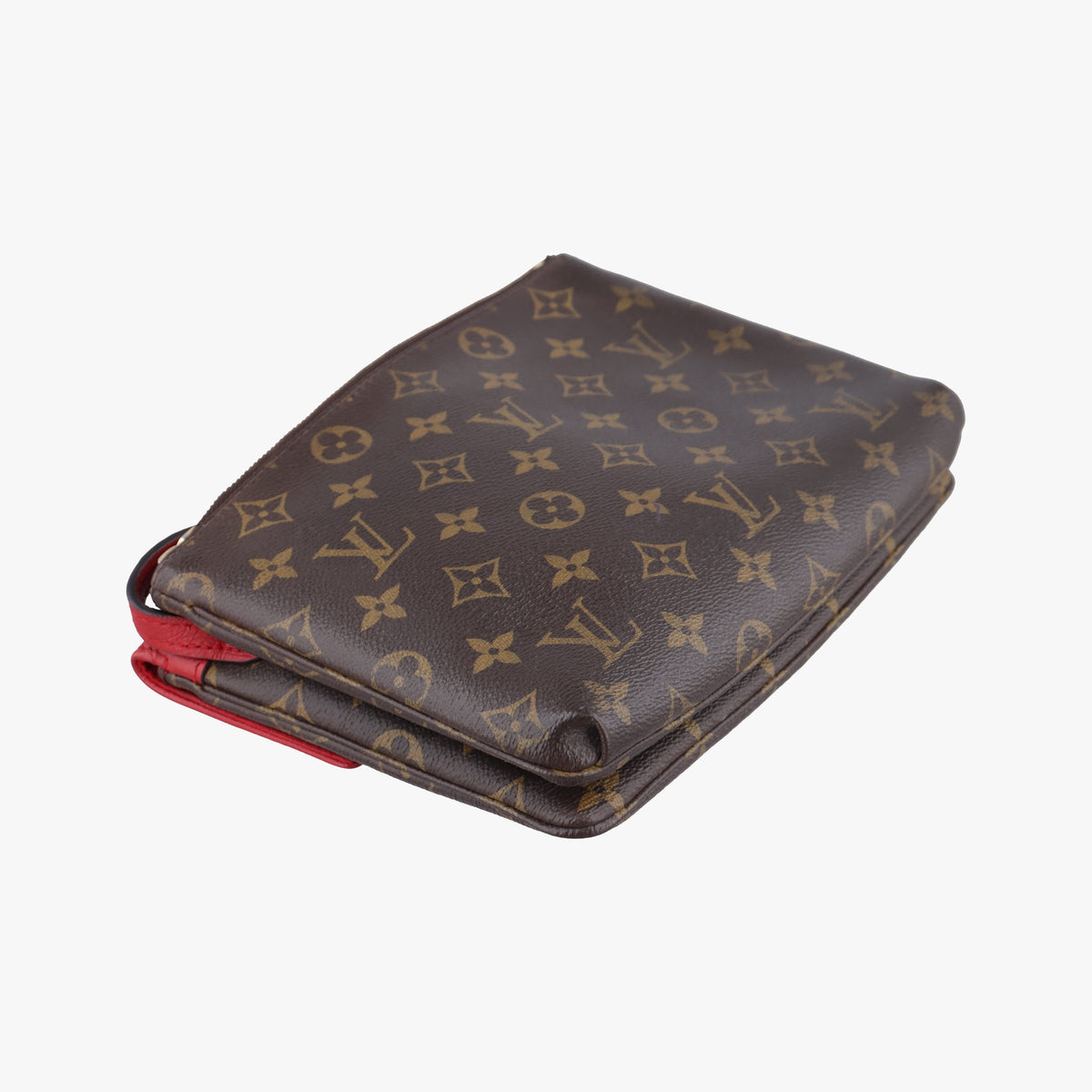 Pre-owned Louis Vuitton Twice Brown×Cerise Monogram Canvas×calf leather M50184 shoulderbag | stylenewstar