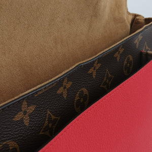 Pre-owned Louis Vuitton MARIGNAN Brown × Coquelicot Monogram Canvas×calf leather M44286 shoulderbag | stylenewstar