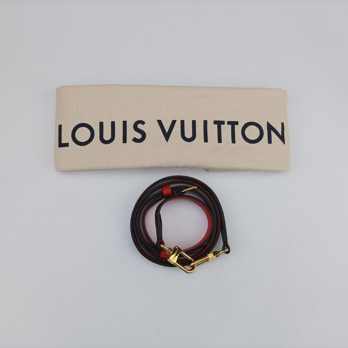 Pre-owned Louis Vuitton MARIGNAN Brown × Coquelicot Monogram Canvas×calf leather M44286 shoulderbag | stylenewstar