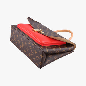Pre-owned Louis Vuitton MARIGNAN Brown × Coquelicot Monogram Canvas×calf leather M44286 shoulderbag | stylenewstar