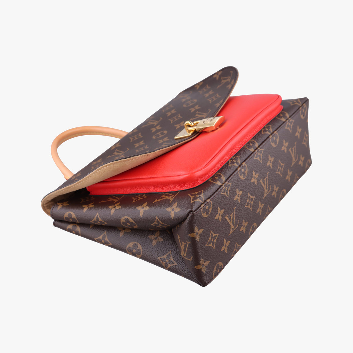 Pre-owned Louis Vuitton MARIGNAN Brown × Coquelicot Monogram Canvas×calf leather M44286 shoulderbag | stylenewstar