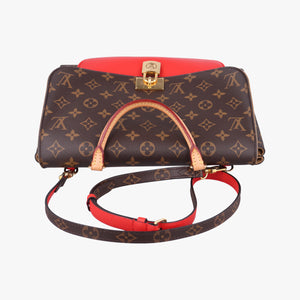 Pre-owned Louis Vuitton MARIGNAN Brown × Coquelicot Monogram Canvas×calf leather M44286 shoulderbag | stylenewstar