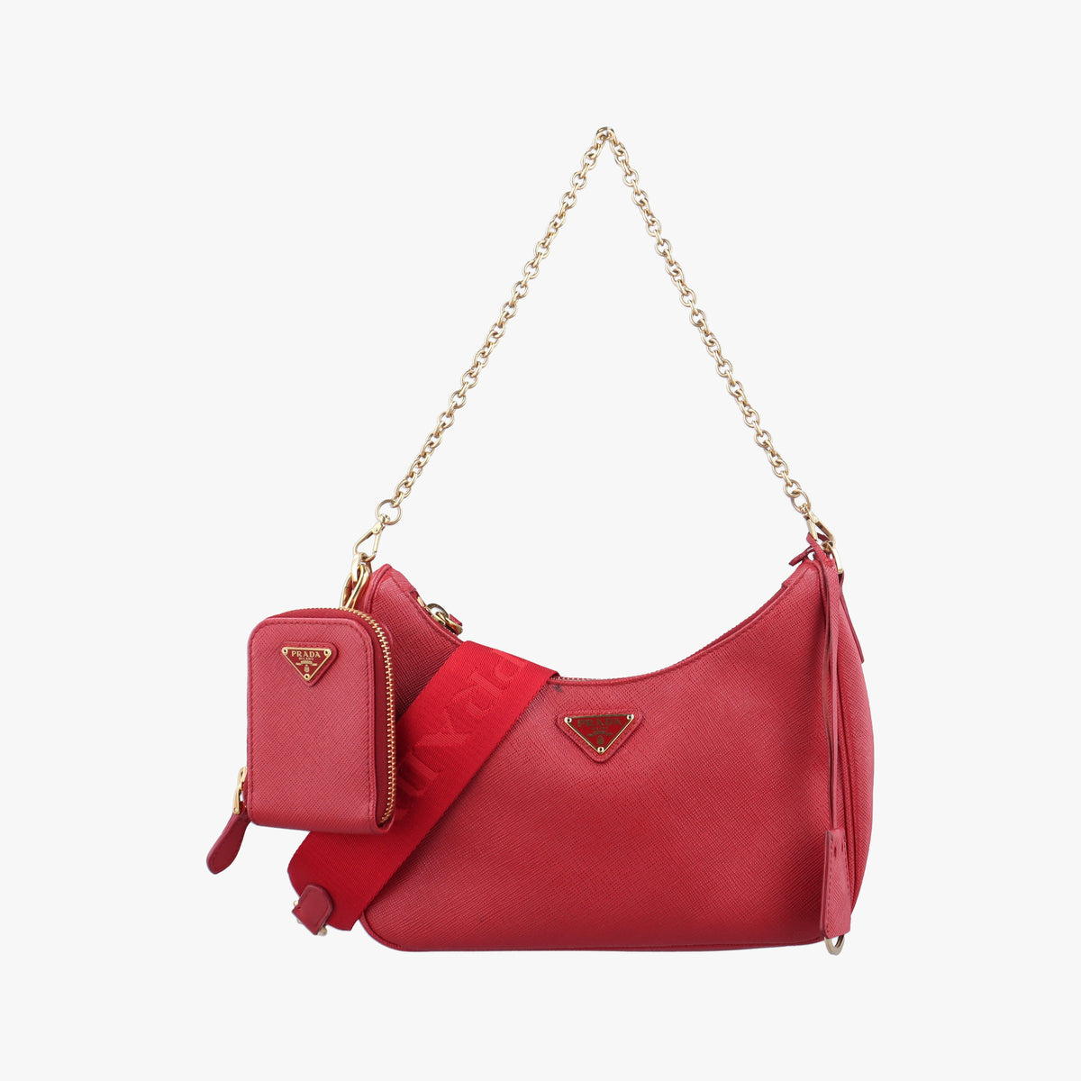 Pre-owned Prada Re-Edition 2005 Saffiano Red Saffiano leather 1BH204 shoulderbag | stylenewstar