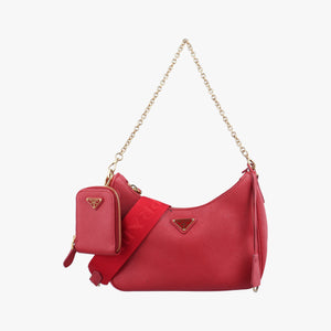 Pre-owned Prada Re-Edition 2005 Saffiano Red Saffiano leather 1BH204 shoulderbag | stylenewstar