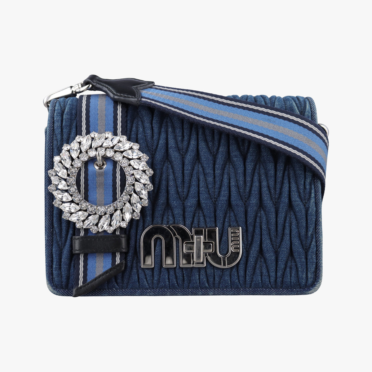 Secondhand Miu Miu My Miu Blue Denim 5BF068 shoulderbag | stylenewstar