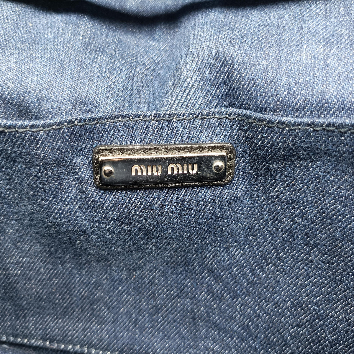 Secondhand Miu Miu My Miu Blue Denim 5BF068 shoulderbag | stylenewstar