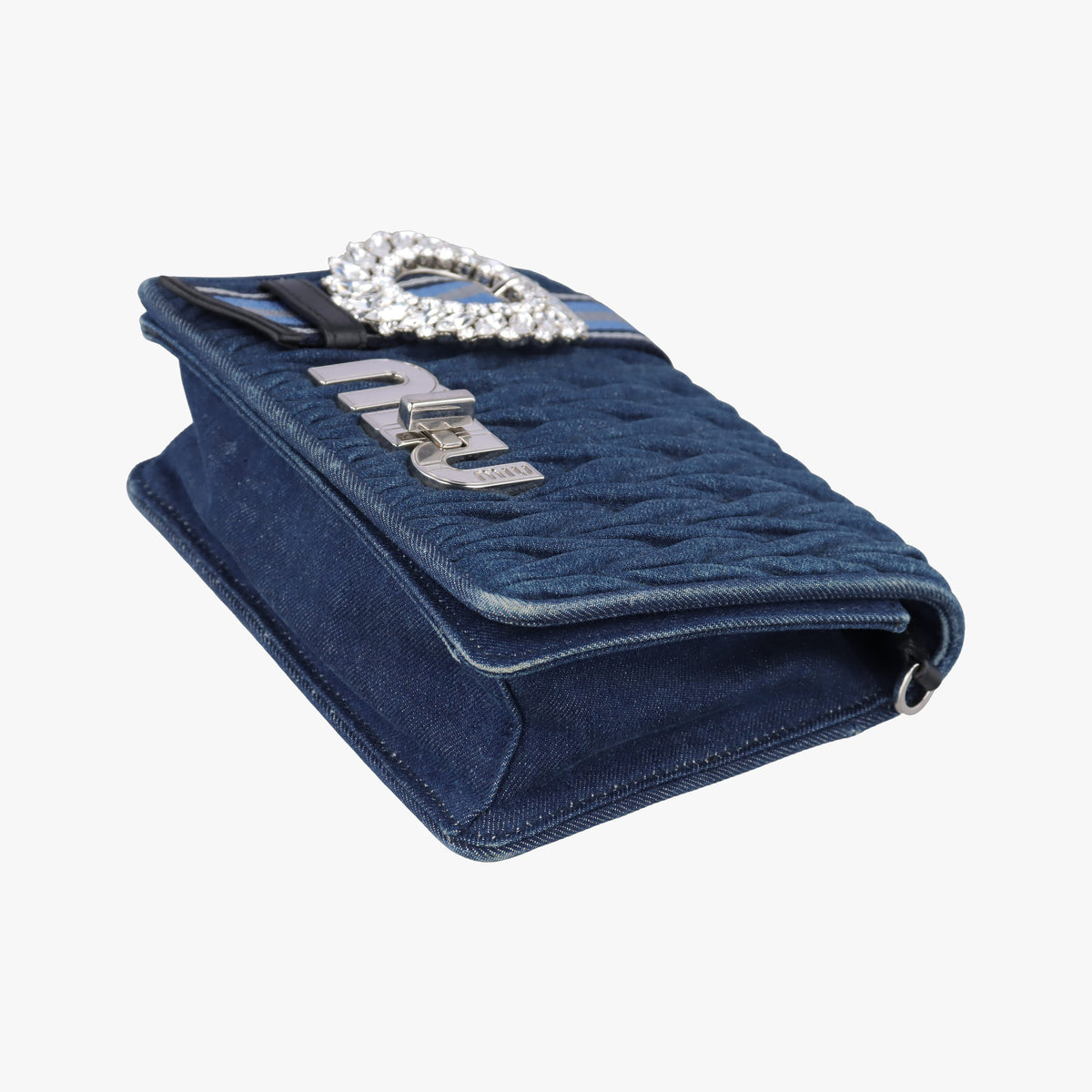 Secondhand Miu Miu My Miu Blue Denim 5BF068 shoulderbag | stylenewstar