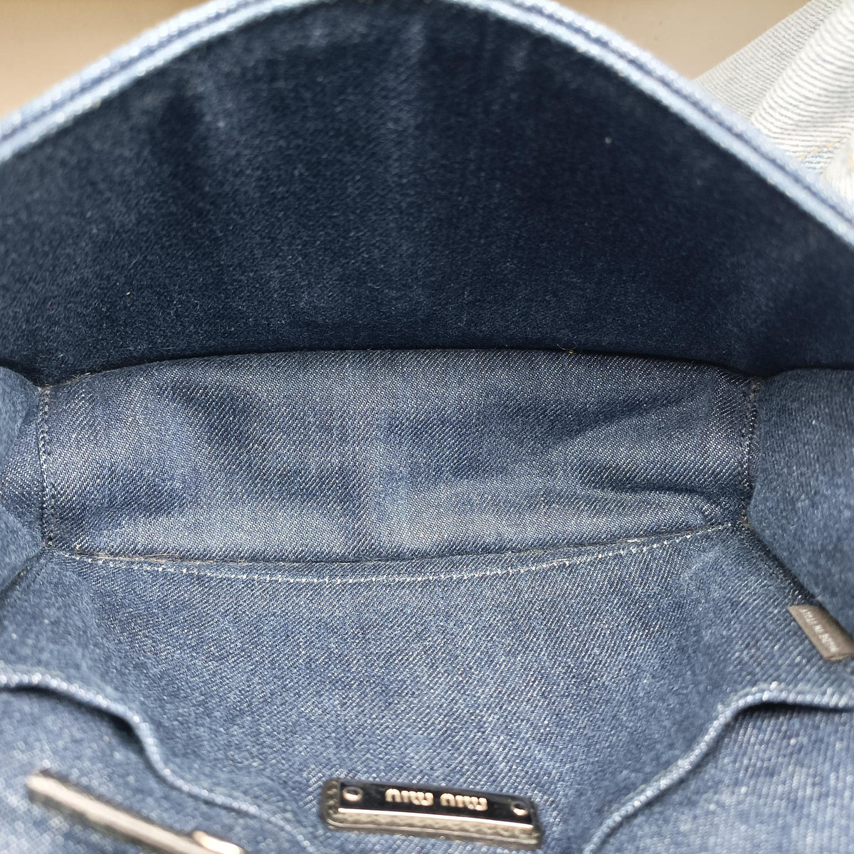 Secondhand Miu Miu My Miu Blue Denim 5BF068 shoulderbag | stylenewstar