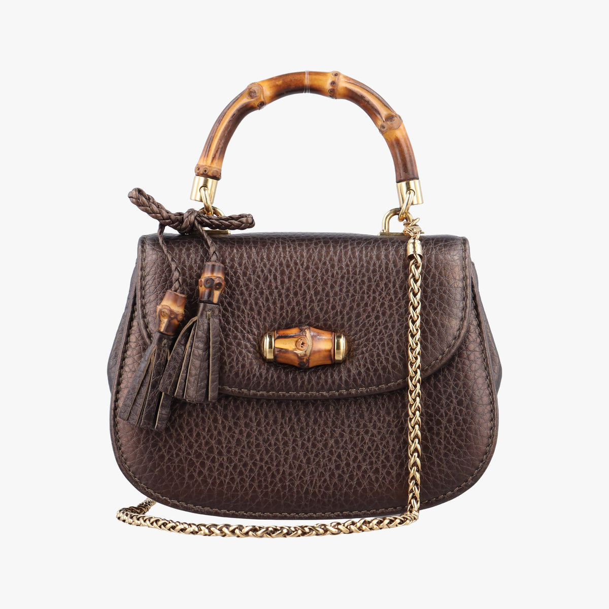 Pre-owned Gucci Bamboo Brown leather 269969 shoulderbag | stylenewstar