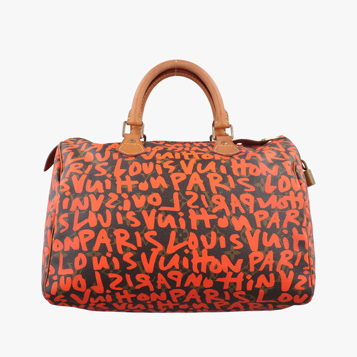 Pre-owned Louis Vuitton Speedy 30 Brown×ORANGE Monogram Graffiti M93705 handbag | stylenewstar